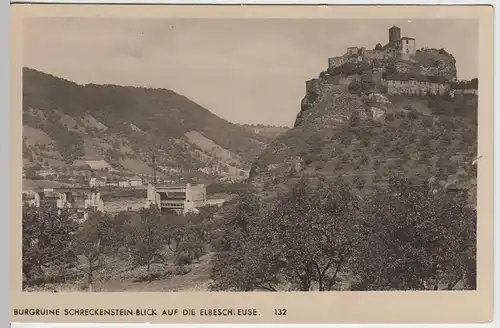 (38613) AK Ústí nad Labem, Burg Schreckenstein, 1933