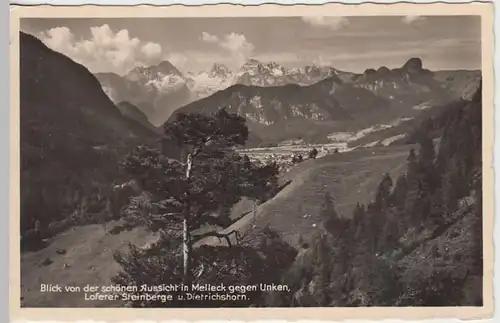 (38544) Foto AK Melleck, Blick gegen Unken, Loferer Steinberge u. Dietrichshorn