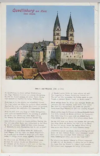 (38507) AK Queslinburg, Dom m. Gedicht 1936