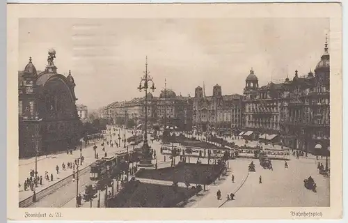 (38481) AK Frankfurt a.M., Bahnhofsplatz 1917