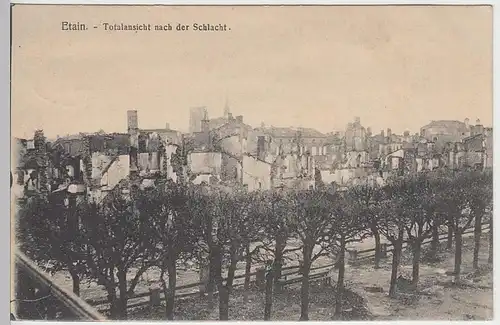 (38431) AK Etain, Totalansicht nach der Schlacht, Feldpost 1916