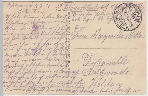 (38431) AK Etain, Totalansicht nach der Schlacht, Feldpost 1916