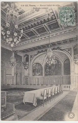 (38417) AK Tours, Neues Rathaus, Sitzungssaal, 1907
