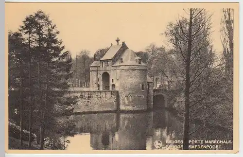 (38390) AK Brügge, Bruges, Stadt-Tor Smedenpoort, vor 1945