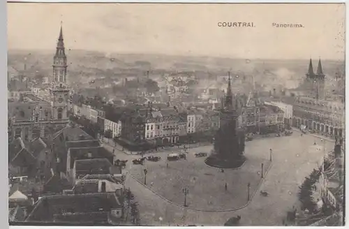 (38383) AK Courtrai, Panorama, Feldpost 1915