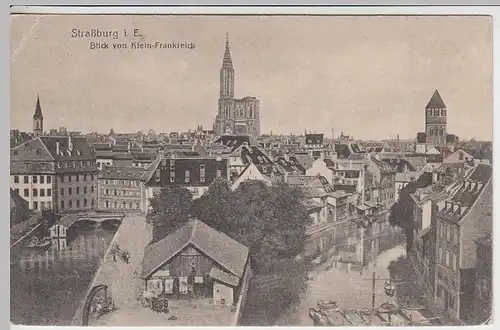 (38379) AK Strasbourg, Straßburg, Blick v. Klein-Frankreich, Feldpost 1916