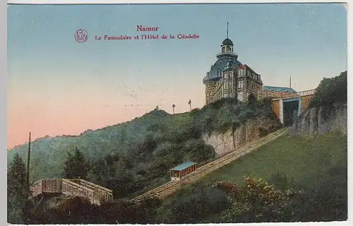 (38375) AK Namur, Bergbahn u. Hotel Zitadelle, Feldpost 1916