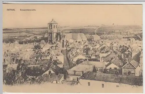 (38373) AK Rethel, Gesamtansicht, Feldpost 1917