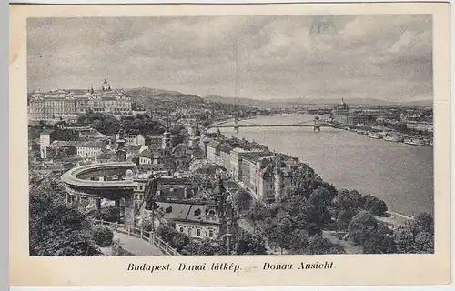 (38365) AK Budapest, Dunai látkép vor 1945