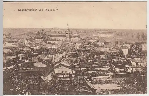 (38363) AK Thiaucourt, Totale, Feldpost 1916