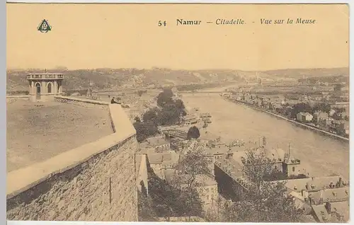 (38357) AK Namur, Zitadelle, Blick a.d. Maas, Feldpost 1914-18