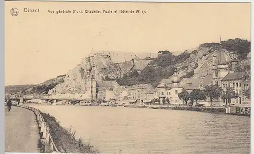 (38348) AK Dinant, Totale m. Brücke, Zitatelle, Rathaus, Feldpost 1916