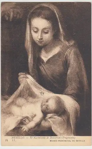 (38210) AK Gemälde v. Murillo: Christi Geburt (Fragment), vor 1945