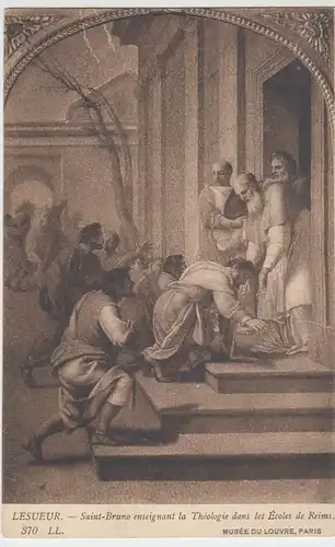 (38206) AK Gemälde v. Lesueur: St. Bruno lehrt Theologie in Reims
