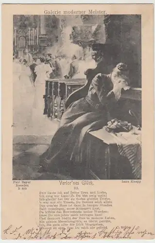 (38183) AK Gemälde v. Imre Knopp: Verlor'nes Glück, 1903