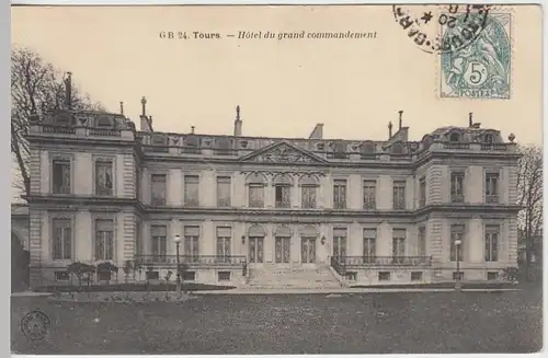 (38174) AK Tours (Indre-et-Loire), Hotel grand commandement, vor 1945