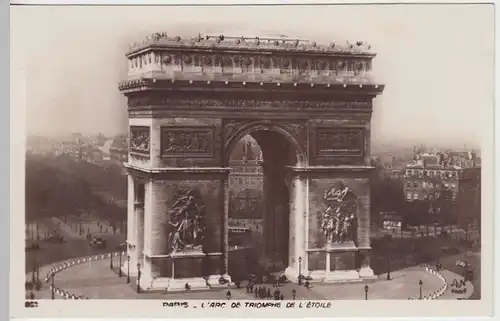 (38159) Foto AK Paris, L'Arc de Triomphe, Triumphbogen, vor 1945