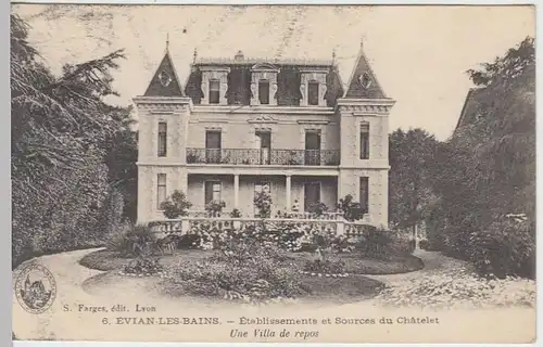 (38157) AK Évian-les-Bains, Erholungsheim, une villa de repos, 1918