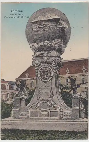 (38144) AK Cambrai, Blériot-Denkmal, Feldpost 1915