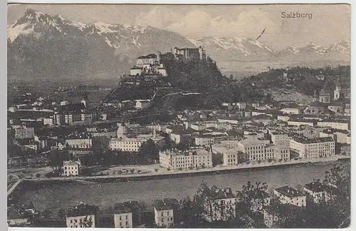 (38120) AK Salzburg, Blick zur Festung Hohensalzburg, 1911