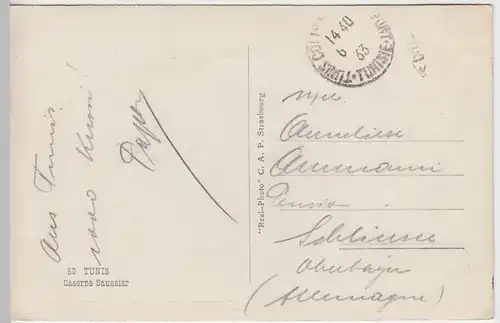 (38102) AK Tunis, Caserne Saussier 1933