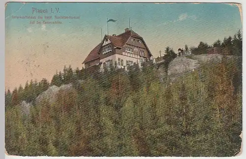 (38074) AK Plauen i. Vogtland, Unterkunftshaus a.d. Tennerahöhe, 1916