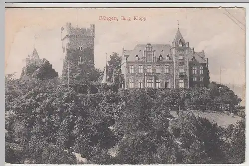 (38046) AK Bingen, Burg Klopp, 1906