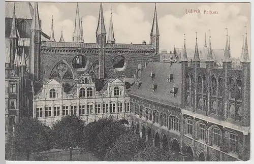 (38039) AK Lübeck, Rathaus, 1912