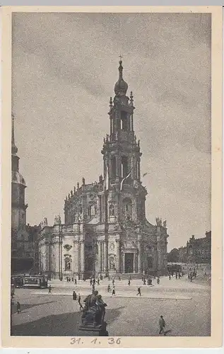 (38012) AK Dresden, kath. Hofkirche, 1936