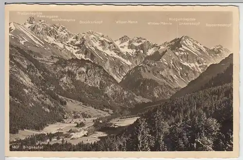 (37965) Foto AK Birgsautal m. Bergkette, 1937