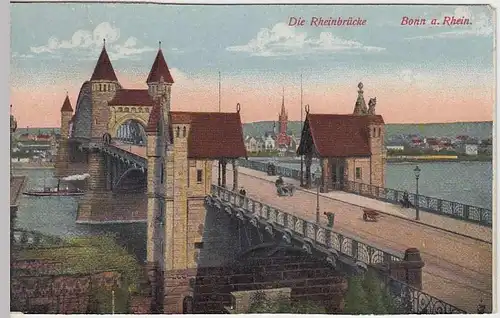 (37940) AK Bonn, Rheinbrücke, 1919