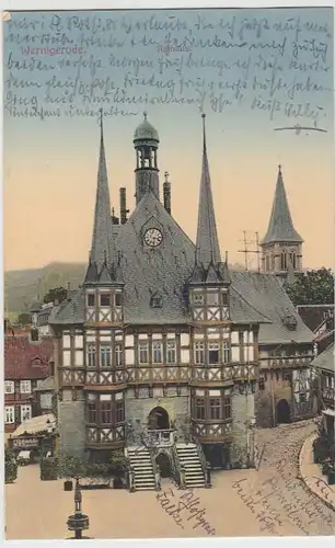 (37937) AK Wernigerode, Rathaus, 1916