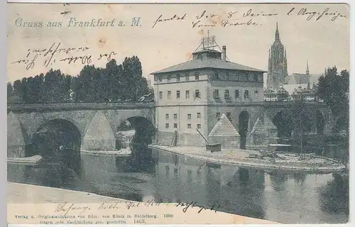 (37931) AK Frankfurt a.M., Alte Brücke, 1900, gel. 1903