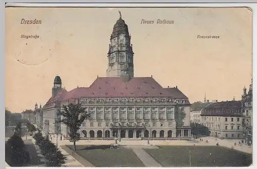 (37930) AK Dresden, Neues Rathaus, 1913