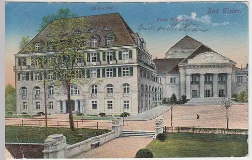 (37929) AK Bad Elster, Sachsenhof, neues Kurtheater, 1914