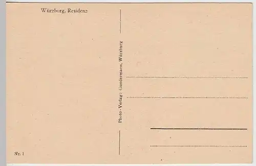 (37899) AK Würzburg, Residenz, vor 1945
