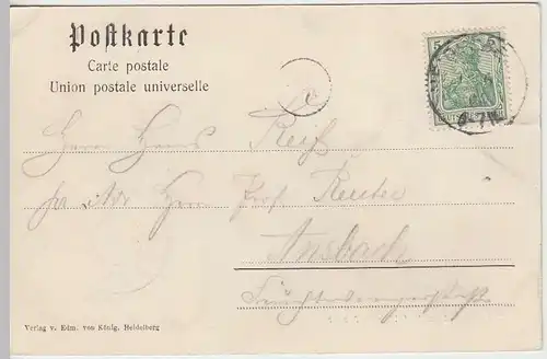 (37856) AK Gruß aus dem Heidelberger Karzer, 1904