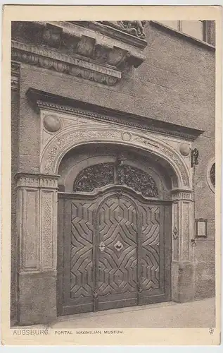 (37820) AK Augsburg, Maximilian-Museum, Portal, 1924