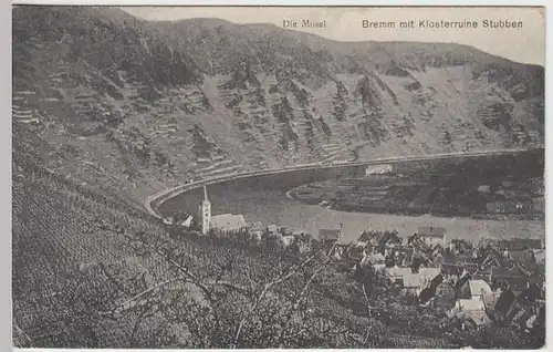 (37793) AK Bremm, Totale m. Klosterruine Stuben, 1906