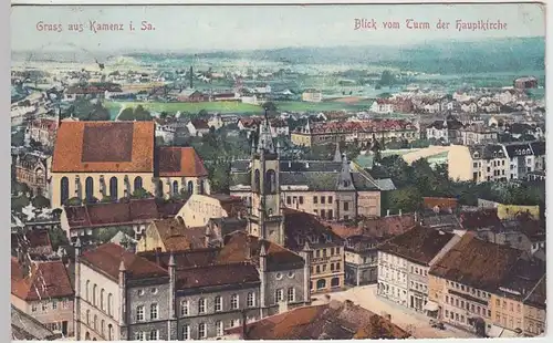 (37733) AK Kamenz, Blick v. Turm der Hauptkirche, 1910