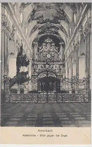 (37696) AK Amorbach, Abteikirche, Blick gegen die Orgel, 1915