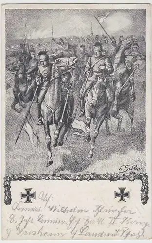 (37688) AK Patriotika, Kavallerie-Angriff, Feldpost 1915