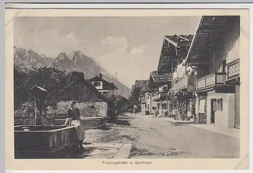 (37627) AK Garmisch, Frühlingstraße, 1914