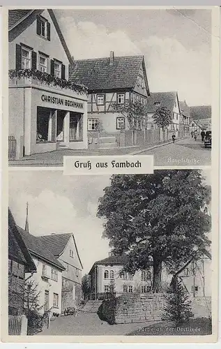 (37546) AK Fambach, Hauptstraße, Partie a.d. Dorflinde