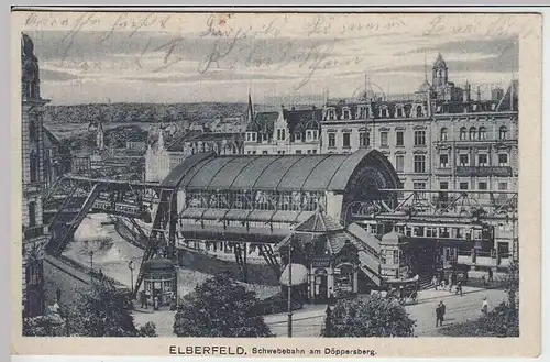 (37454) AK Elberfeld, Schwebebahn am Döppersberg, Feldpost 1914