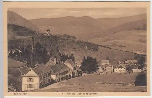 (37450) AK Markirch (Sainte-Marie-aux-Mines), St. Philipp u. Wasserturm