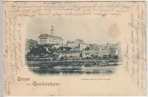 (37366) AK Gruss aus Gundelsheim, Schloss Horneck, 1897