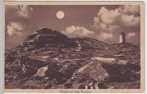 (37342) AK Abend auf dem Brocken, 1912