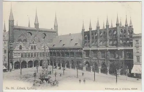 (37309) AK Lübeck, Rathaus, vor 1905