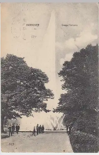 (37243) AK Hannover, Große Fontaine, 1912
